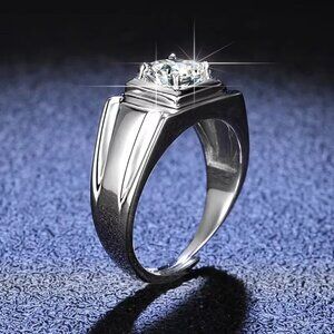 Luxury Platinum PT950 Moissanite Rings for Men 1ct Diamonds Ring Jewelry Origina